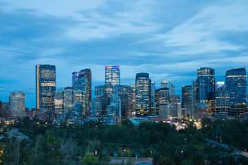 Beautiful view of the Downtown in Calgary, Canada