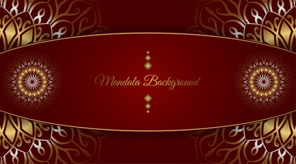 Red background with ornamental mandala