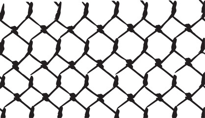 Wire Fence, Industrial Fence, Chain Fence, Vector Illustration, SVG