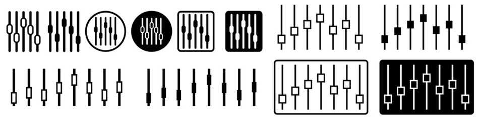Filter control icon vector set. Adjustment illustration sign collection. mixer symbol.