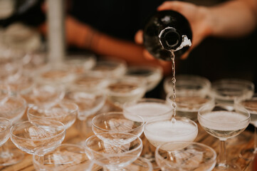 champagne glasses with champagne