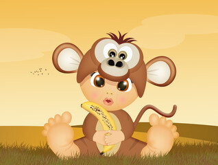 child dressed as a monkey