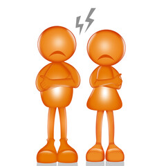 pair of angry stick men