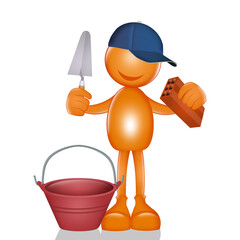 illustration of stylized mason man