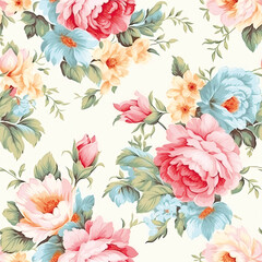 3D Flower Seamless Pattern