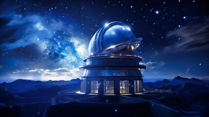 Magnificent observatory scanning the skies for business trends - obrazy, fototapety, plakaty