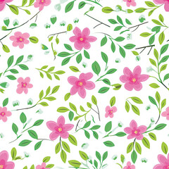3D Flower Seamless Pattern