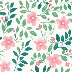 3D Flower Seamless Pattern