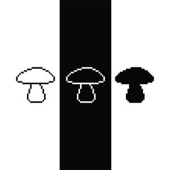 pixel mushroom icon.  Vector pixel art 8 bit game logo for company 
