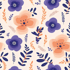 3D Flower Seamless Pattern