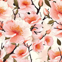 3D Flower Seamless Pattern