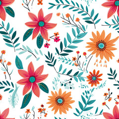 3D Flower Seamless Pattern