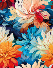 3D Flower Seamless Pattern