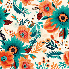 3D Flower Seamless Pattern