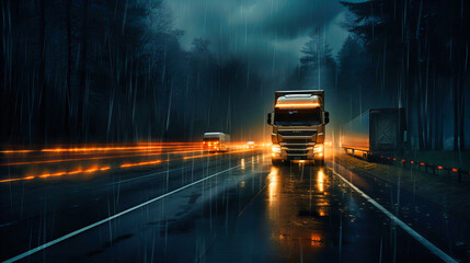 Collision avoidance system in action during heavy rain,