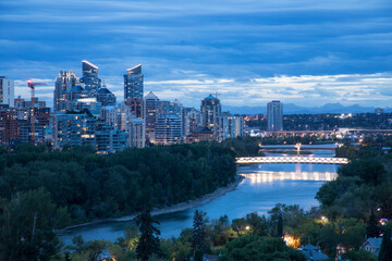 Naklejka premium Beautiful view of the Downtown in Calgary, Canada