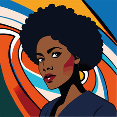 Black Woman Portrait, portrait of a black woman, Poster, Print, Wall Art, Illustration