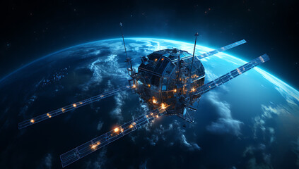 Satellite orbiting the planet Earth