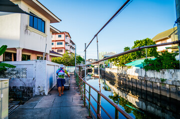 Walking route along the canal, Ban Naklua, Pattaya, Thailand