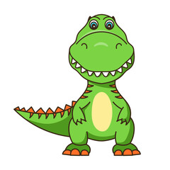 Cartoon tyrannosaurus isolated on white background