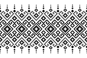 Nature vintages cross stitch traditional ethnic pattern paisley flower Ikat background abstract Aztec African Indonesian Indian seamless pattern for fabric print cloth dress carpet curtains and sarong