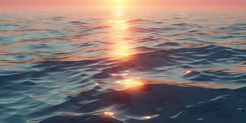 Sun kissed horizon. Tranquil ocean under bright sky. Seaside serenity. Sunlit waves on clear summer day. Nature beauty. Abstract landscape in sunlight