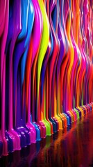 Thick dense viscous provocative sticky flowing liquid texture abstract background. Vibrant colorful curve dynamic fluid for wallpaper presentations, websites, social media. Trendy graphic design..