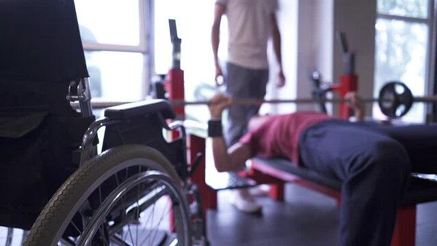 Man with a disability working out at the gym