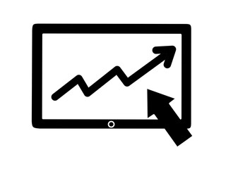 trending icon vector on white background