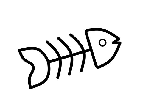 fishbone icon vector on white background