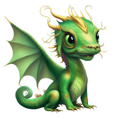 Obraz premium green dragon cartoon ai generative