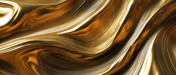 Gold thick paint with a fine line structure, waves spilling over the surface, wallpapers