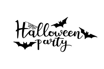 Halloween party black lettering. Vector