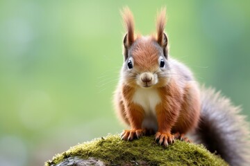 Naklejka na ściany i meble Asian red squirrel from Japan on a clear background. Generative AI