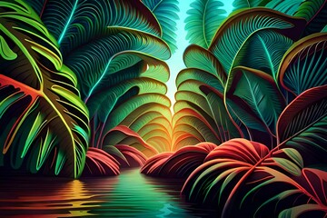 Naklejka premium palm trees background