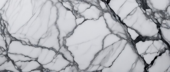 Close-up of white marble surfaces, fine black veins on the surface, wallpaper