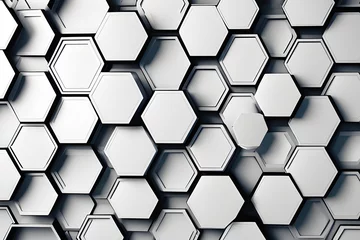 Tapeten seamless pattern with hexagons, light grey color © Images Guru