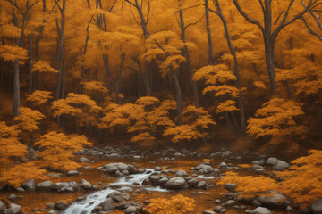 Gold-Hued Forest Haven Long Exposure Photography.