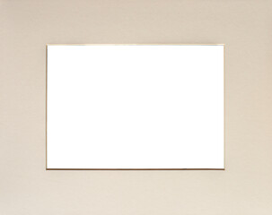A passepartout photo frame bordering a blank space.