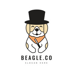beagle dog minimal modern animal pet domestic veterinary friend logo design vector graphic illustration