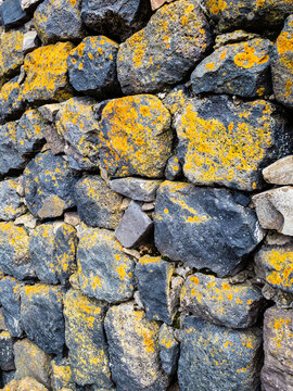 stone wall of church closeup in Sevanavank Sevan Monastery, Armenia