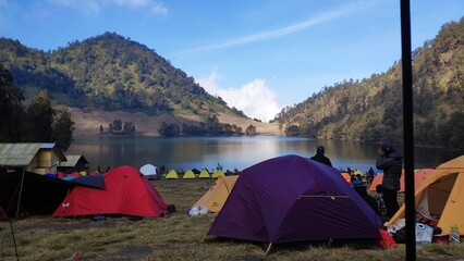 camping in the mountains