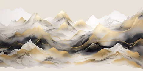 Poster AI Generated. AI Generative. Watercolor drawing painting mountains landscape background. Outdoor nature adventure travel hiking trekking inspiration. Graphic Art © AkimD