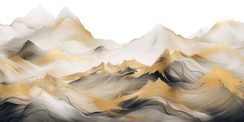 Obraz premium AI Generated. AI Generative. Watercolor drawing painting mountains landscape background. Outdoor nature adventure travel hiking trekking inspiration. Graphic Art