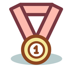 Winner success icon symbol vector image. Illustration of reward champion win championship bedge design image 