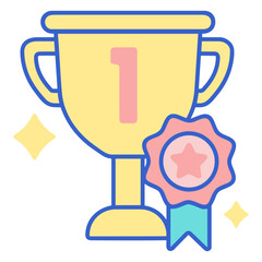 Winner success icon symbol vector image. Illustration of reward champion win championship bedge design image 