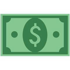 dollar bank note, money symbol, flat design vector illustration