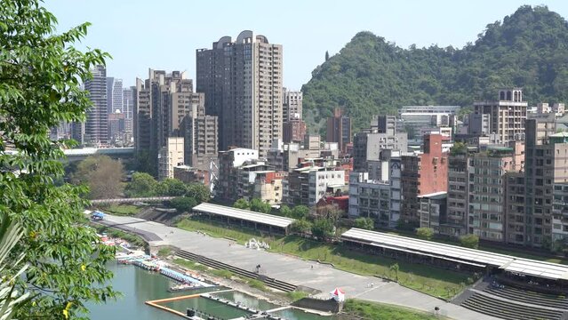 Xindian district Bitan riverside park in New Taipei City, Taiwan