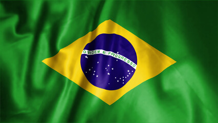 Flag of Brazil, Fabric realistic flag, Brazil Independent Day flag