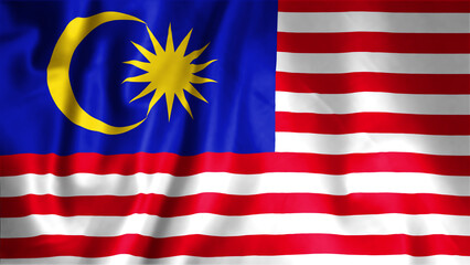 Flag of Malaysia, Fabric realistic flag, Malaysia Independent Day flag